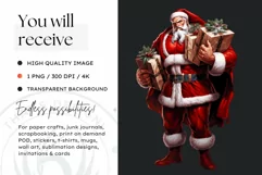 Super Santa Claus Clipart, Christmas PNG Sublimation V10 Product Image 2