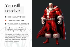 Super Santa Claus Clipart, Christmas PNG Sublimation V2 Product Image 3