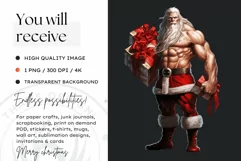 Super Santa Claus Clipart, Christmas PNG Sublimation V6 Product Image 2