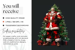 Super Santa Claus Clipart, Christmas PNG Sublimation V1 Product Image 2