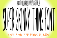 Super Skinny Thins Alphabet Lettering ABC Text Long Font OTF by Squeeb Creative