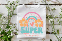 Super Teacher SVG | Boho Teacher SVG | Teacher PNG Product Image 5