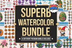 Superb Watercolor Clipart PNG Bundle Design Product Image 1