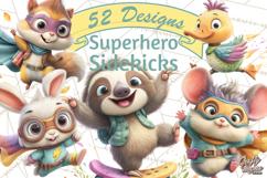 Superhero Animal Clipart Cartoon PNG Cute Sidekicks Product Image 1