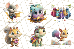 Superhero Animal Clipart Cartoon PNG Cute Sidekicks Product Image 5