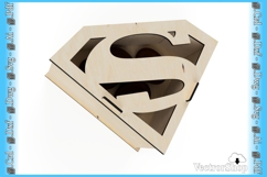 Superman box for laser cutting, gift for dad, laser cutting Product Image 3