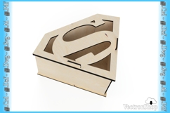 Superman box for laser cutting, gift for dad, laser cutting Product Image 4