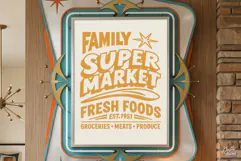 Retro Supermarket SVG PNG Atomic Age Grocery Sign Product Image 2