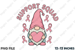 Support Squad Gnome Cancer Awareness PNG Product Image 1