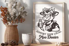 Support Your Local Moo Dealer SVG PNG | Funny Cow Kitchen Product Image 3