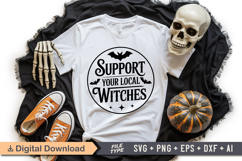 Support Your Local Witches SVG File | Halloween Round Sign Product Image 4