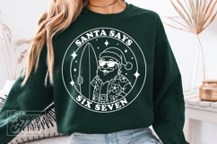 Surf Santa Says Six Seven SVG PNG Funny Christmas Teen Shirt Product Image 2