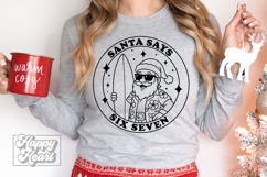 Surf Santa Says Six Seven SVG PNG Funny Christmas Teen Shirt Product Image 4