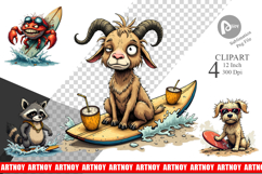 Surf Scream Critters Clipart Product Image 1