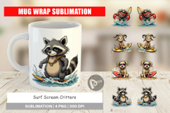 Mug Wrap Surf Scream Critters Product Image 1