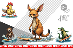 Surf Scream Critters Clipart Product Image 1