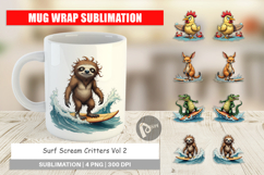 Mug Wrap Surf Scream Critters Product Image 1