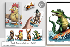 Digital Paper Surf Scream Critters Product Image 1