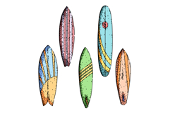 surfboard set sketch hand drawn Product Image 1