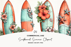 Surfboard Summer Clipart Product Image 1