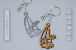 Surfing Board Summer Keychain SVG Product Image 1