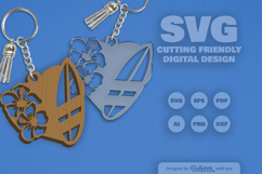 Surfing Board Summer Keychain SVG Product Image 2