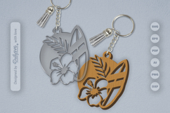 Surfing Board Summer Keychain SVG Product Image 1