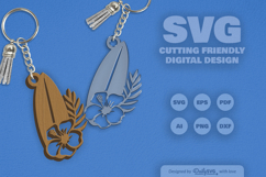 Surfing Board Summer Keychain SVG Product Image 2