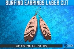 Surfing Earrings Laser Cut SVG Design| Accessories Laser Cut Product Image 1