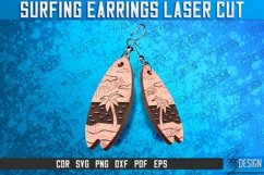 Surfing Earrings Laser Cut SVG Design| Accessories Laser Cut Product Image 1