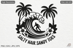 Tropical Summer Surfing PNG Sublimation Product Image 1