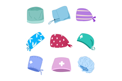surgical cap set cartoon Product Image 1