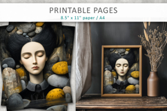 Surreal Woman Portrait Printable, Junk Journal Art Product Image 4