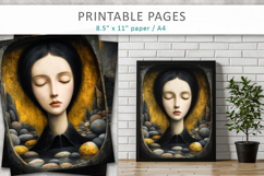 Surreal Woman Face Art Pages, Junk Journal Art Product Image 4