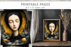 Surreal Woman Face Art Pages, Junk Journal Art Product Image 1