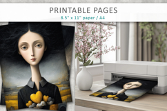 Artistic Surreal Woman Portraits, Junk Journal Art Product Image 3