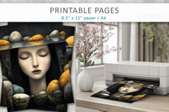 Surreal Woman Portraits,Textured Printable Art Pages Product Image 3