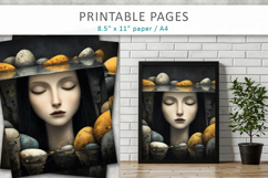 Surreal Woman Portraits,Textured Printable Art Pages Product Image 4