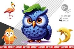 Surreal Fruit Animals Clipart Product Image 1