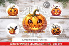 Wind Spinner Surreal Halloween Pumpkins Product Image 1