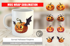 Mug Wrap Surreal Halloween Pumpkins Product Image 1