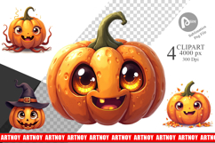 Clipart Surreal Halloween Pumpkins Product Image 1