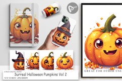Digital Paper Surreal Halloween Pumpkins Product Image 1