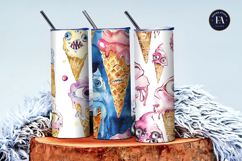 Surreal Ice Cream Cones with Monster Eyes Digital Papers Product Image 3
