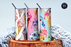 Surreal Ice Cream Cones with Monster Eyes Digital Papers Product Image 3