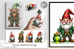 Surreal Shamrock Grunge Digital Paper Product Image 1