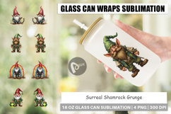 Surreal Shamrock Grunge Glass Can Product Image 1