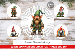 Surreal Shamrock Grunge Wind Spinner Product Image 1