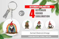 Surreal Shamrock Grunge Keychain Product Image 1