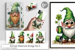 Surreal Shamrock Grunge Digital Paper Product Image 1